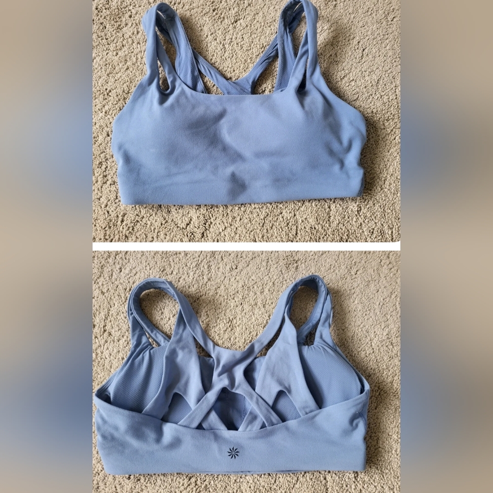 Athleta Sexy Strappy Sports Bra S Blue
